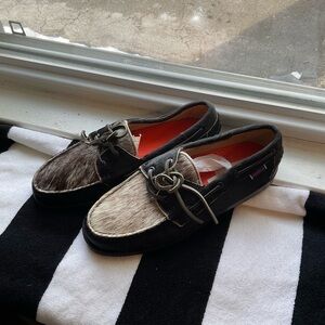Sebago Black and White Boat Shoes